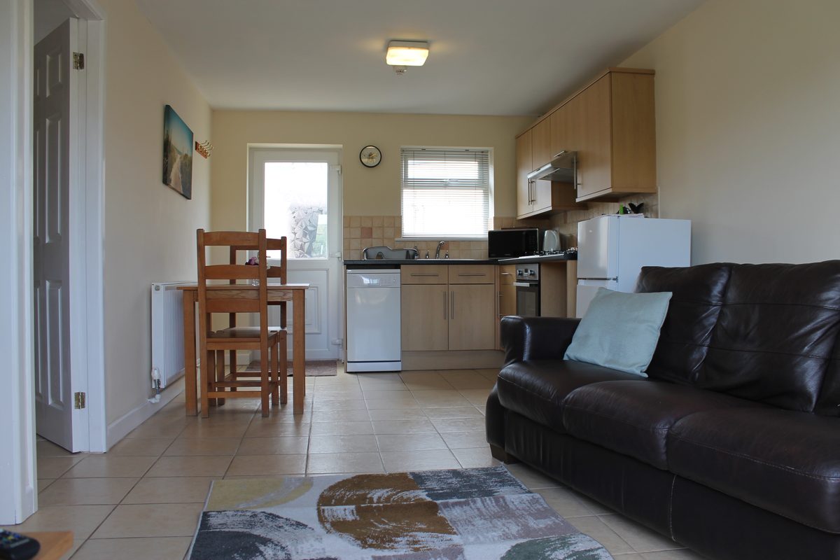 Open-plan lounge and kitchen