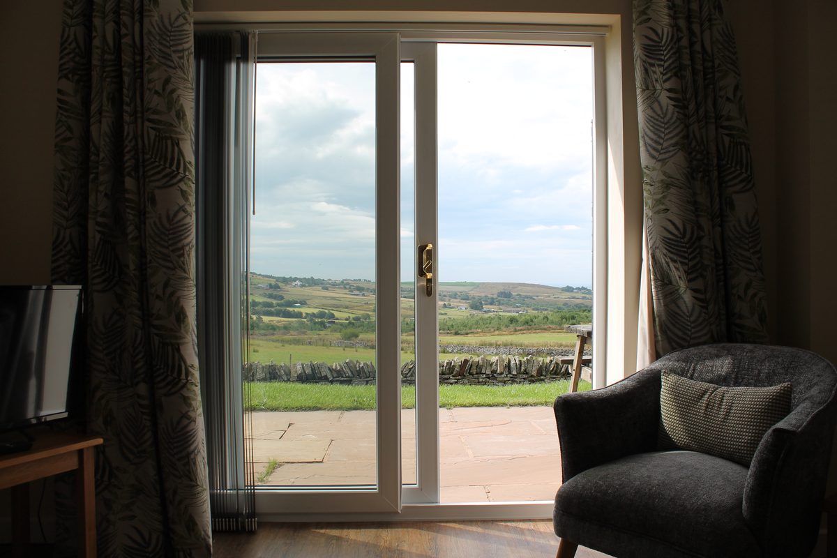 Stunning valley views through patio doors
