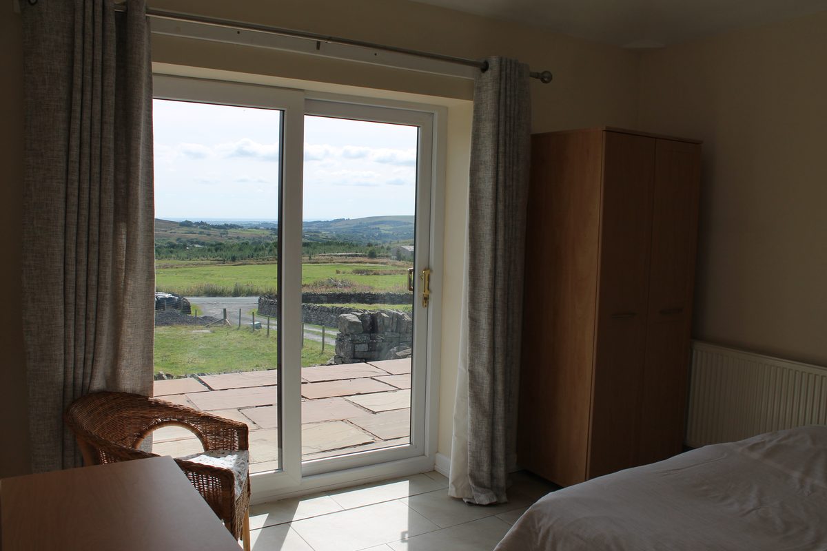Valley views through patio doors